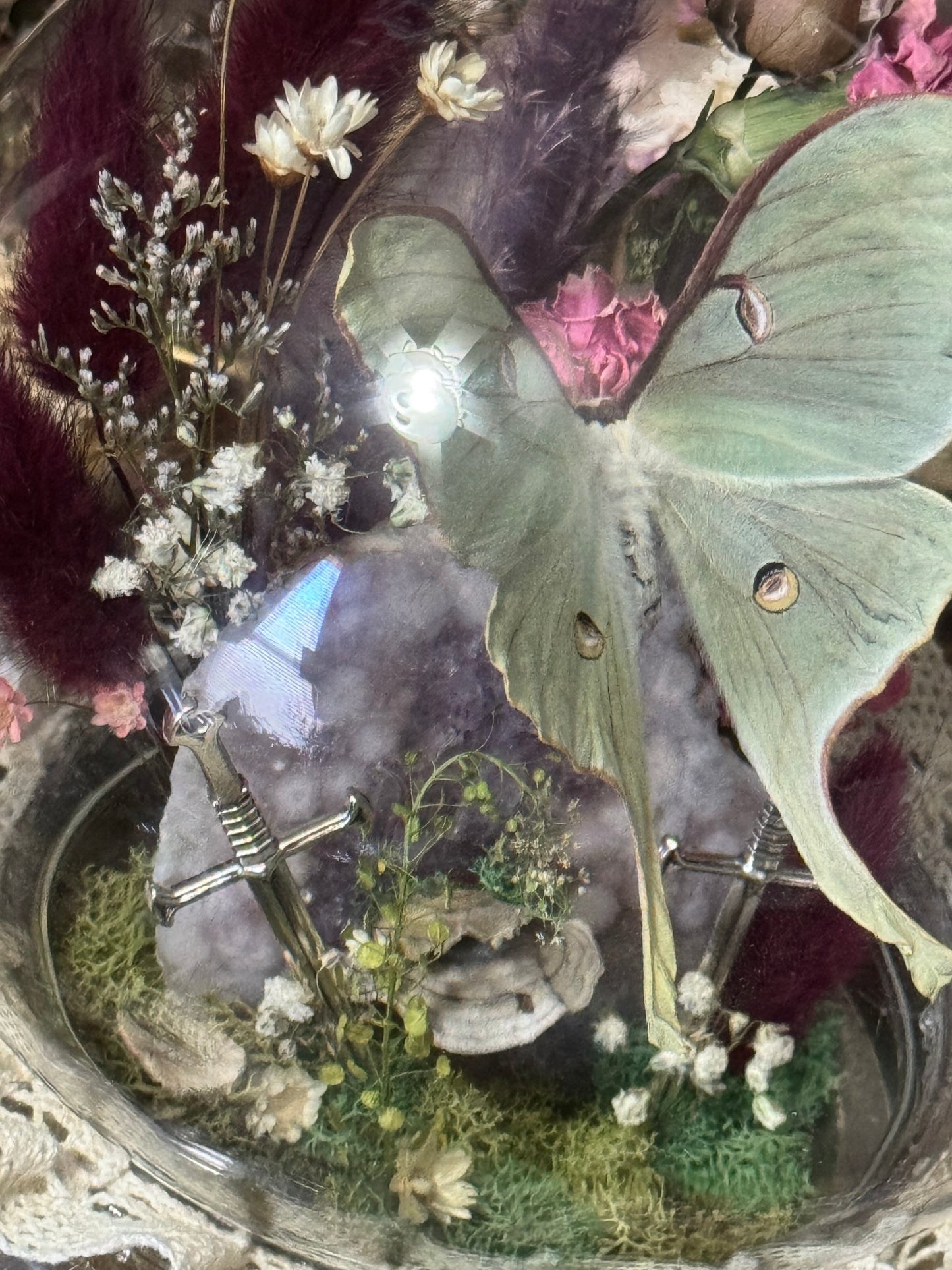 Luna & Strawberry Amethyst in Vintage Silver Burner