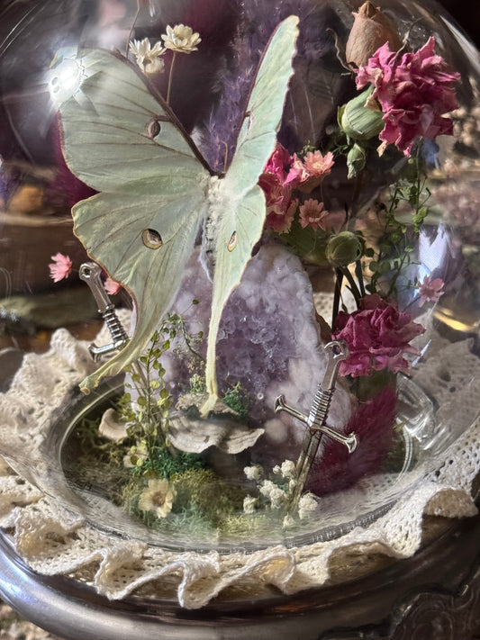 Luna & Strawberry Amethyst in Vintage Silver Burner