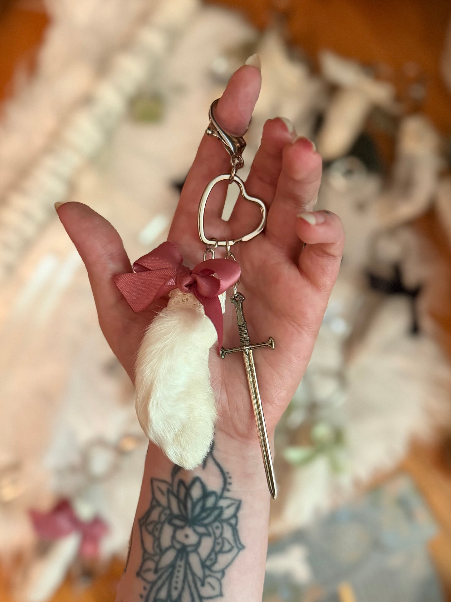 Medieval Bunny Paw Keychain