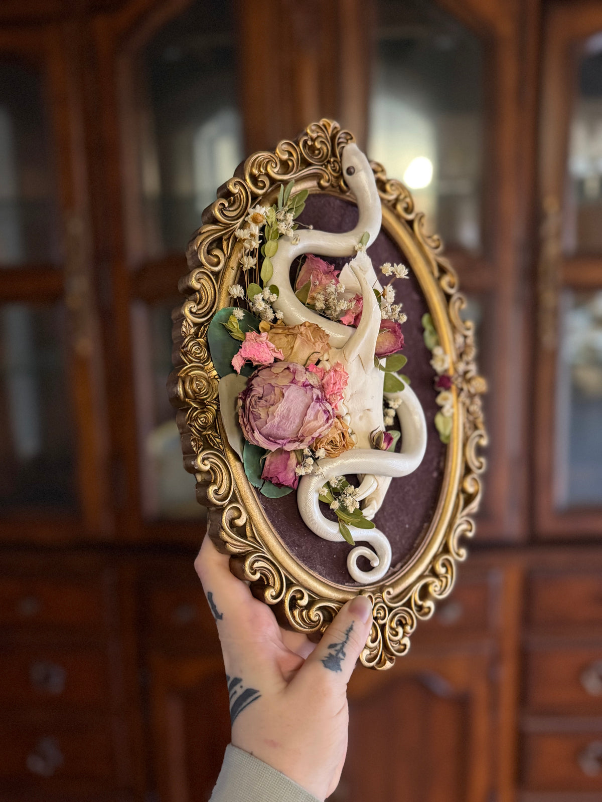 Fox Skull and Peonies