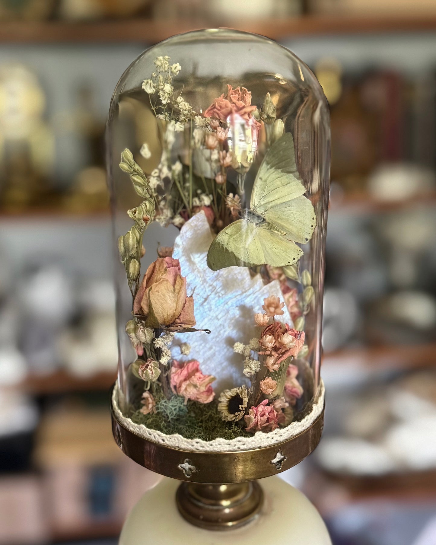 Moon Shard in Vintage Lamp Base