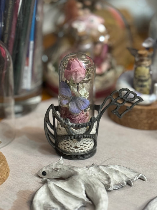 Blue Hedge in Knights Helm Candle Holder