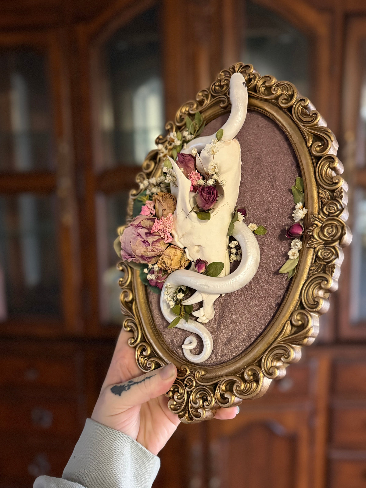 Fox Skull and Peonies