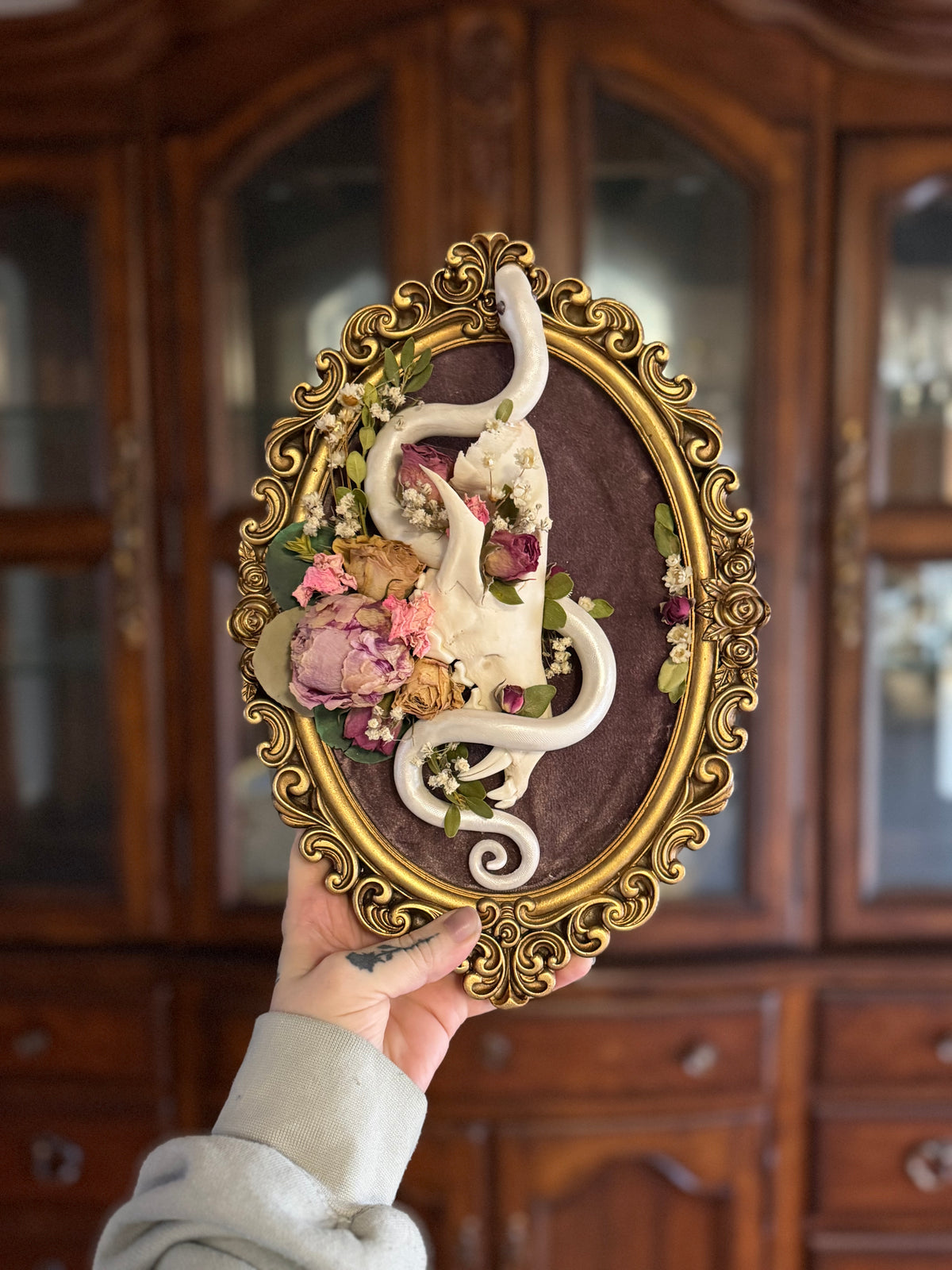 Fox Skull and Peonies