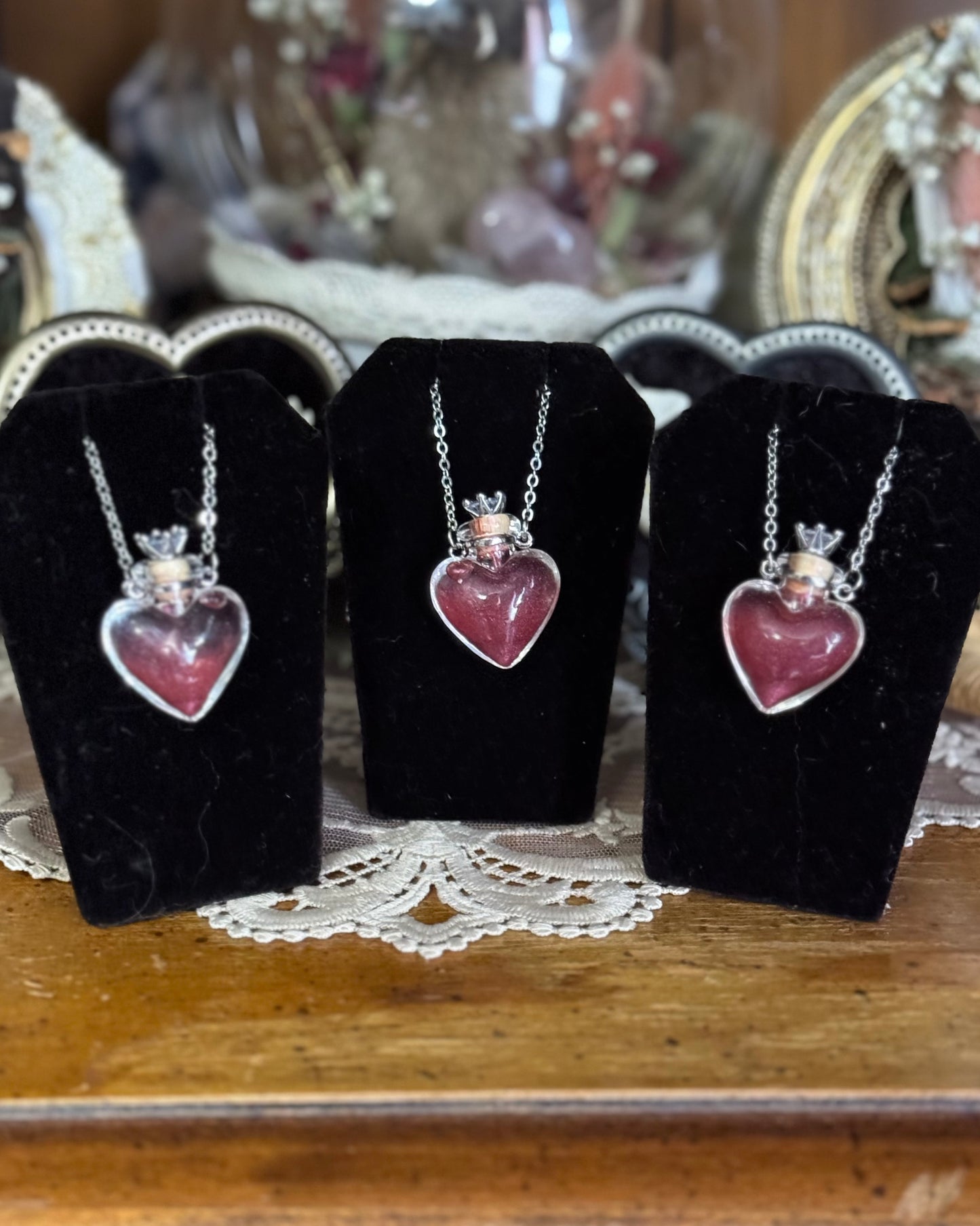 Glass Heart Love Spell Necklace