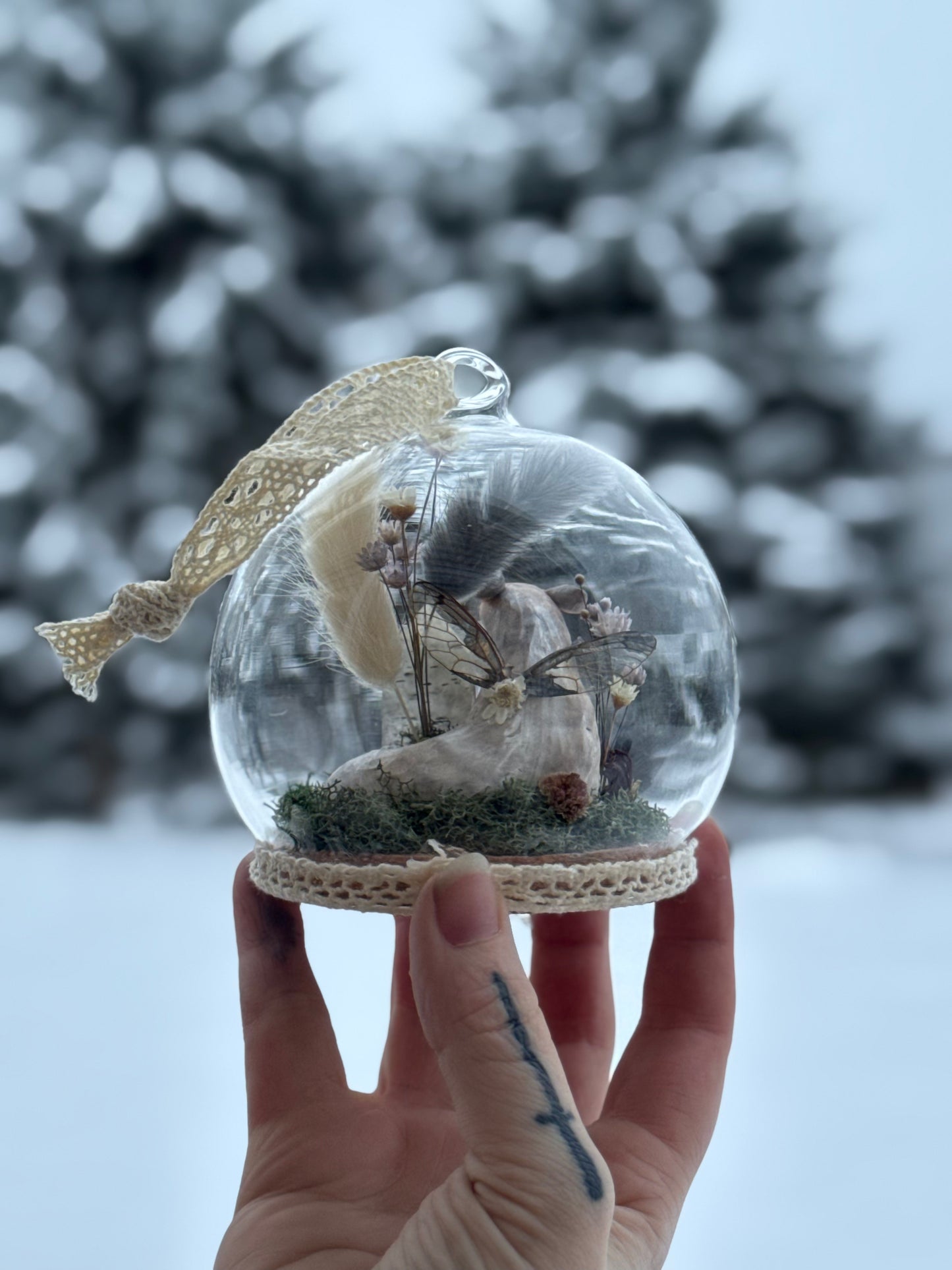 A Silver Winged Wyrmling Ornament