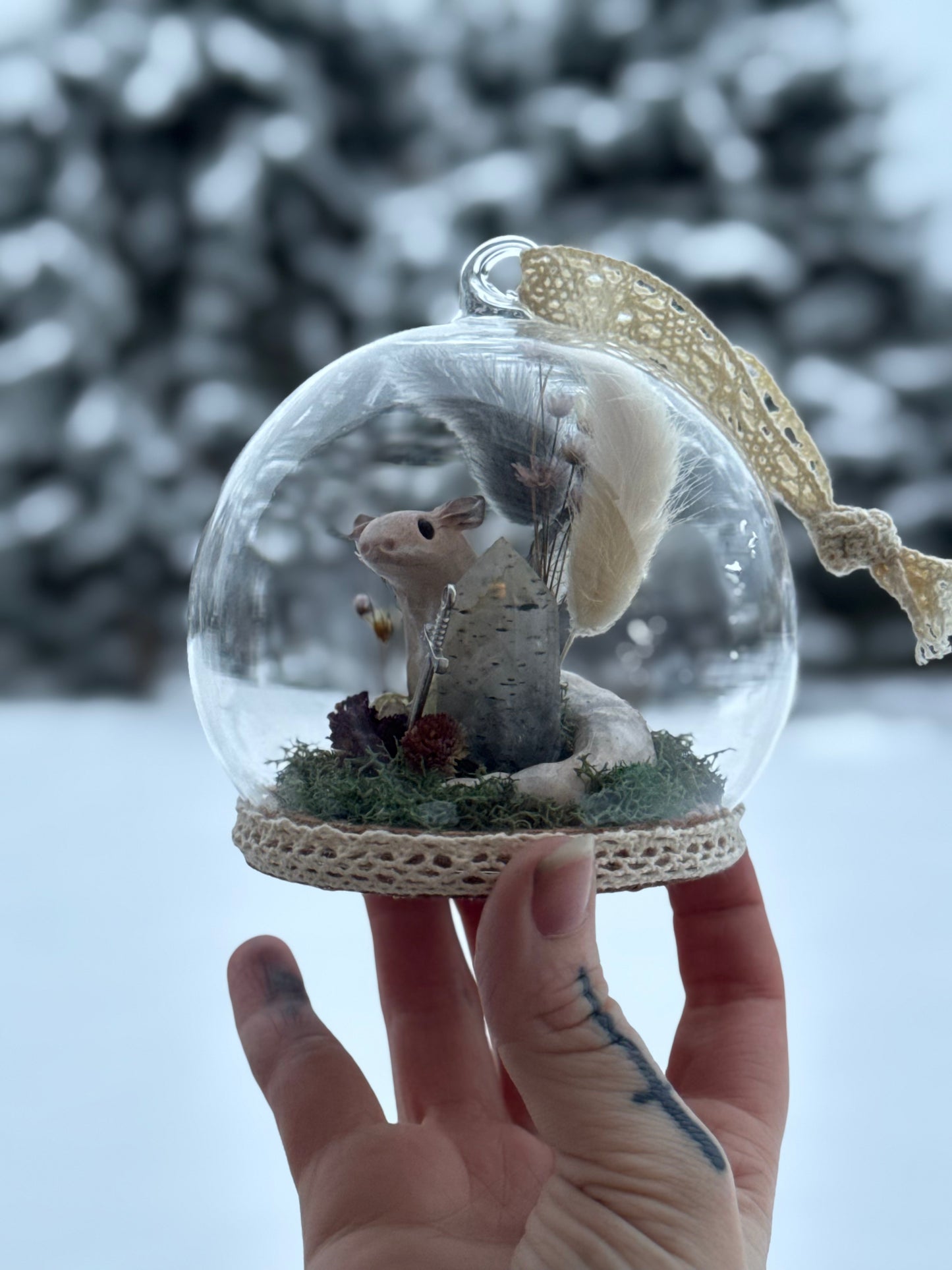 A Silver Winged Wyrmling Ornament