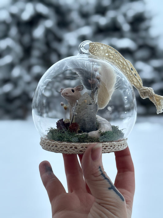 A Silver Winged Wyrmling Ornament