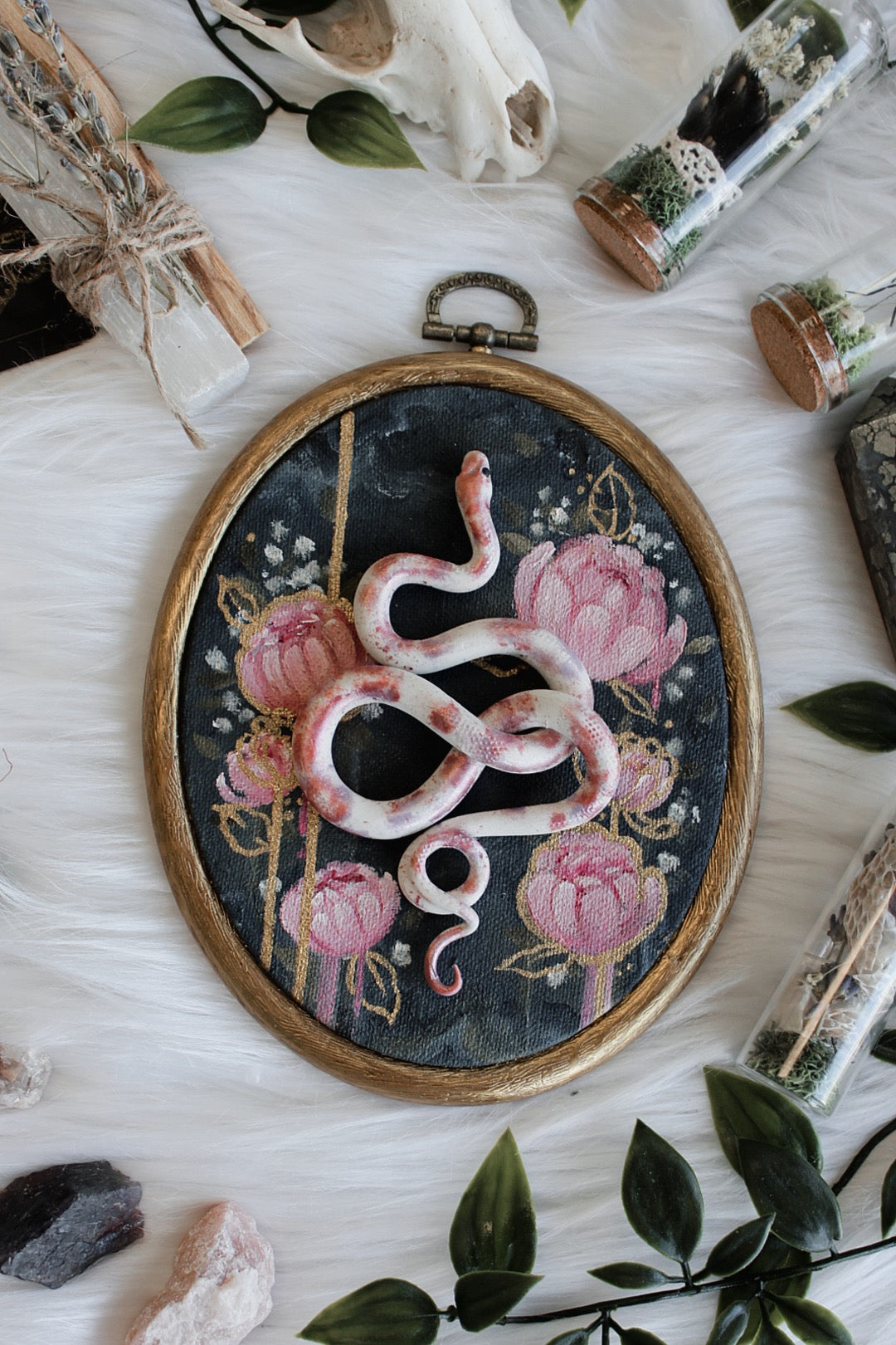 Snake & Peony Flowers